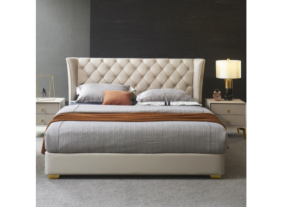 Chesterfield Design Łóżko Sypialnia sztuczna skóra Podkładka 180x200 Nowość